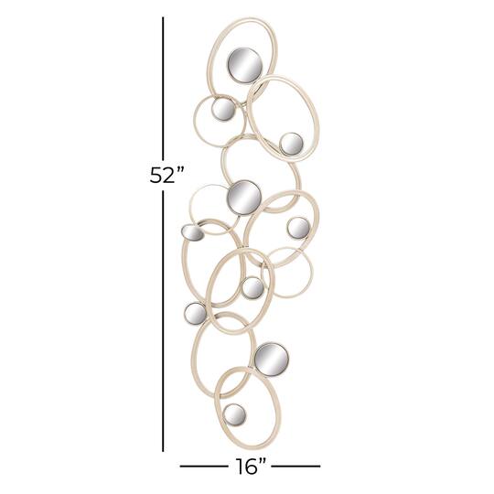 52" Gold Glam Abstract Metal Wall Décor